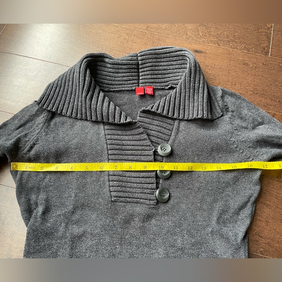 Esprit xs gray fold over collar cotton sweater - Picture 7 of 7
